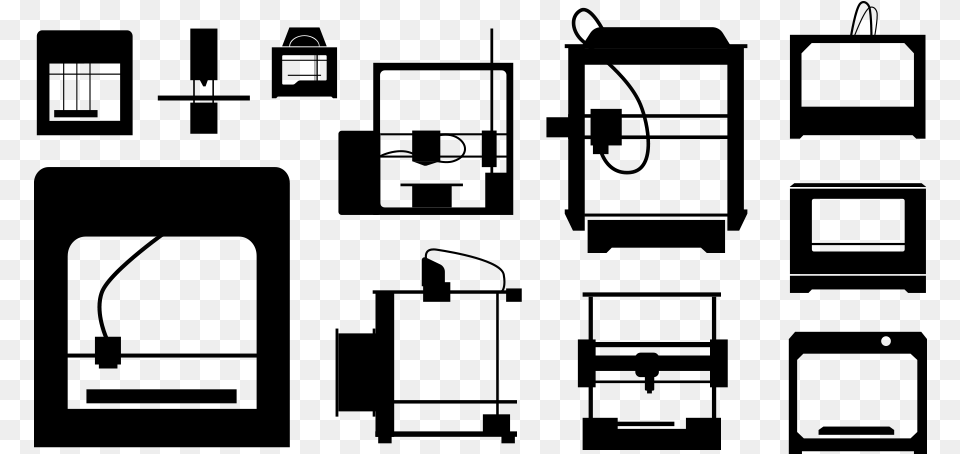 Desktop 3d Printer Icon, Gray Free Transparent Png