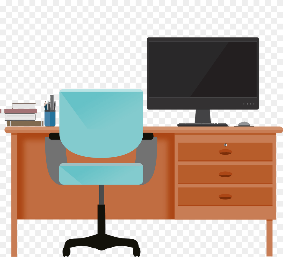 Desktop Clipart, Computer, Furniture, Electronics, Desk Free Png