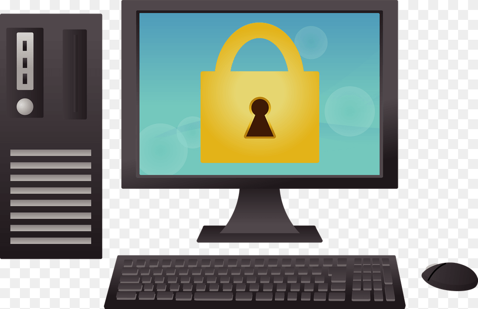 Desktop Computer Security Clipart, Electronics, Pc, Computer Hardware, Computer Keyboard Free Png Download
