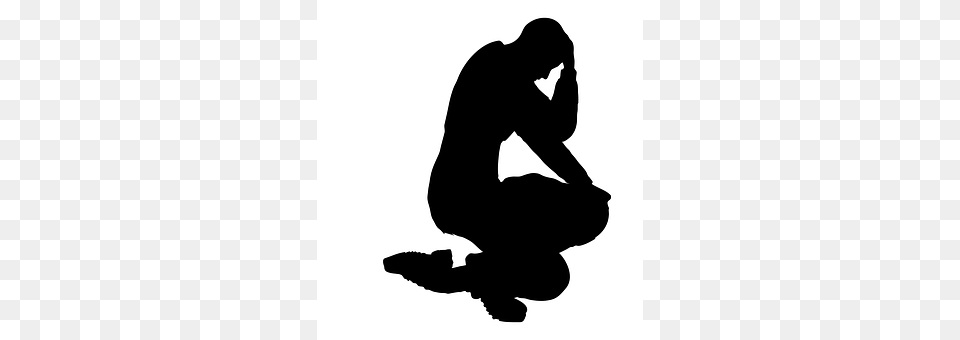 Desperate Kneeling, Person, Silhouette, Adult Free Png