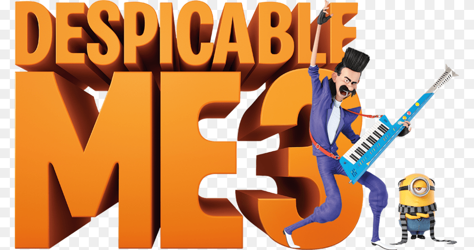 Despicable Me 3 Clipart Vector Library Download Film Poster, Guitar, Musical Instrument, Person, Performer Png Image