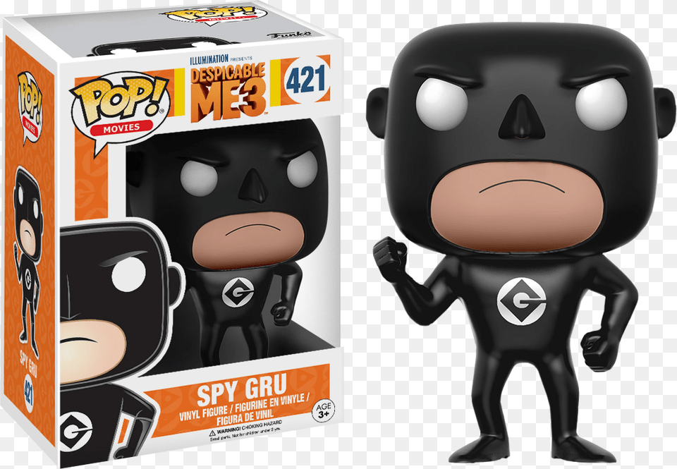 Despicable Me Funko Pop Spy Gru, Toy, Person, Face, Head Png