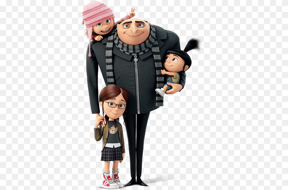 Despicable Me Gru And Kids, Girl, Teen, Female, Person Png Image