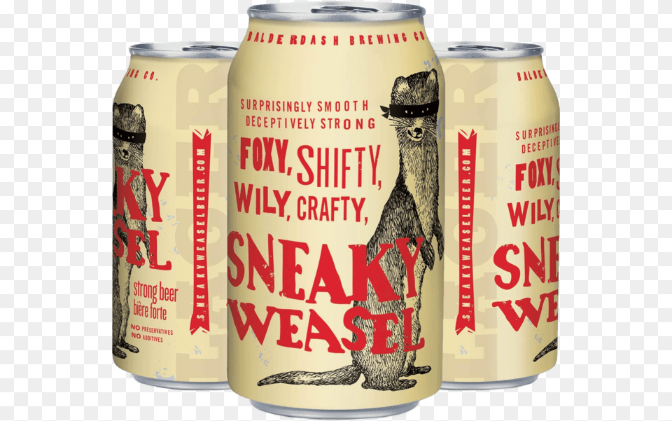 Despite Claims On The Can That It Is Brewed By Quotbalderdash Sneaky Weasel, Alcohol, Beer, Beverage, Lager Free Png