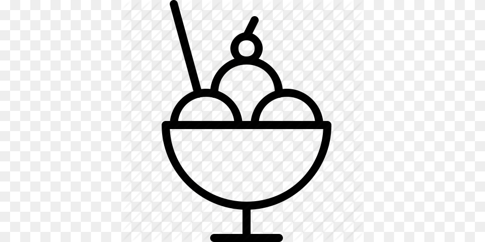 Dessert Icecream Line Icon, Food, Fruit, Plant, Produce Png Image