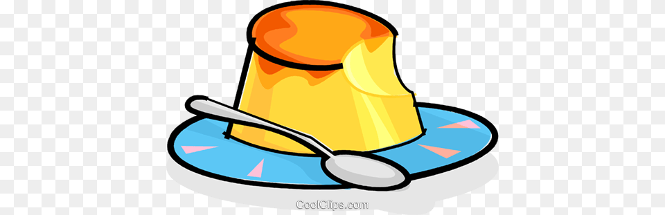 Dessert On A Plate Royalty Vector Clip Art Illustration, Cutlery, Spoon, Custard, Food Free Png
