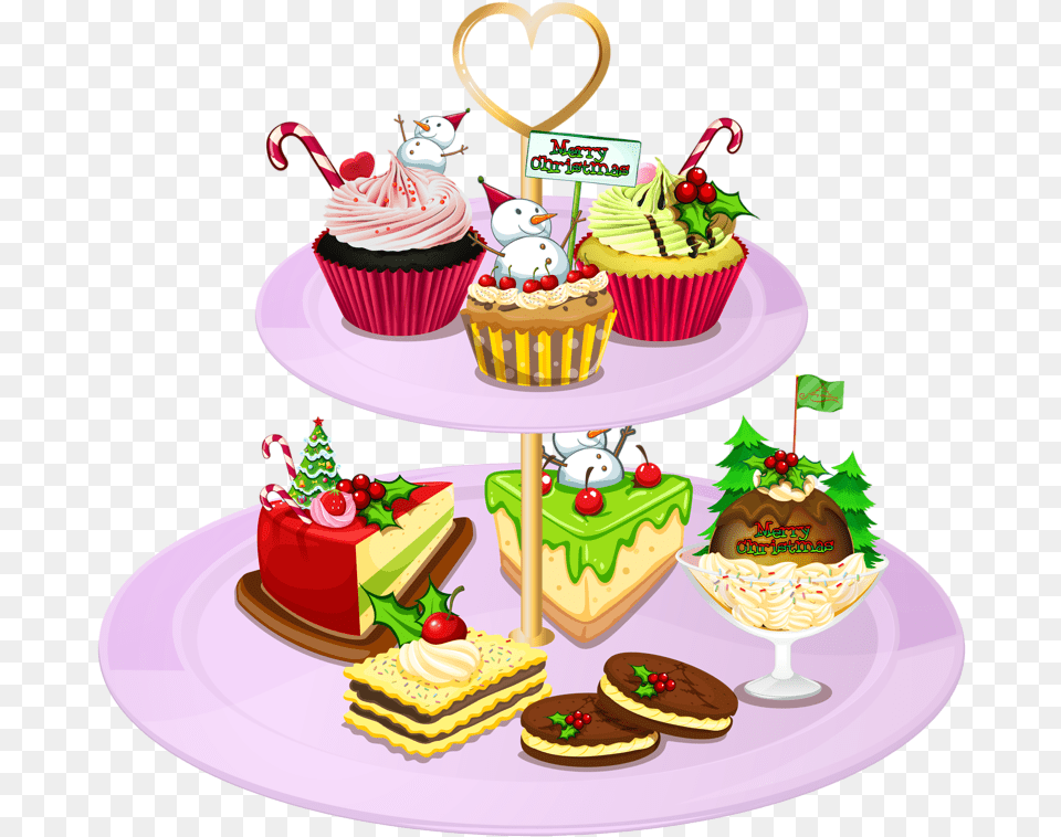 Dessert Tray Clipart, Food, Cake, Cream, Cupcake Png