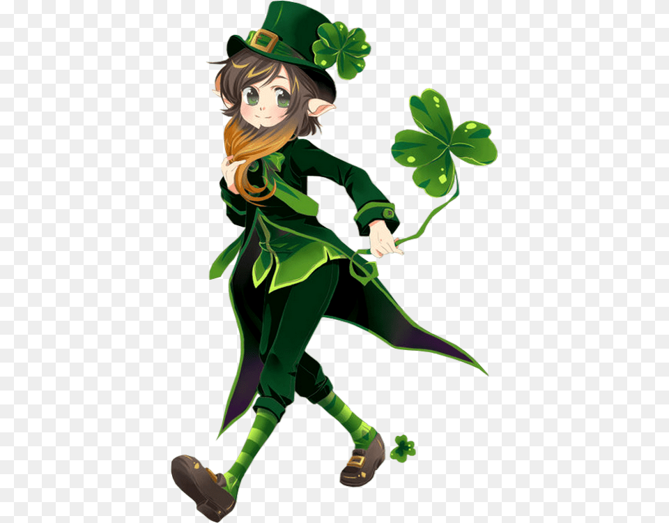 Dessin St Patrick Manga, Elf, Green, Book, Comics Png