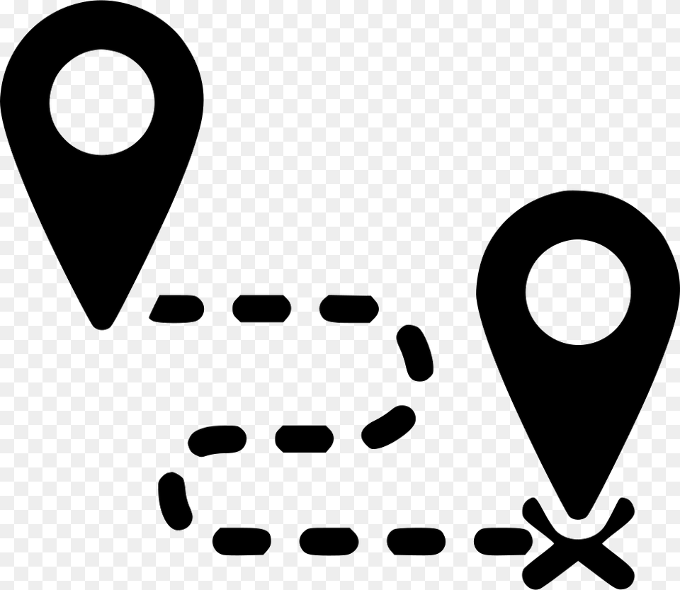 Destination Route Direction Way Map Distance Way Icon, Stencil Png Image