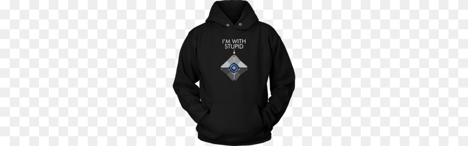 Destiny Ghost Im With Stupid Hoodie Hangry Gamer Gear Gamer, Clothing, Knitwear, Sweater, Sweatshirt Free Png Download