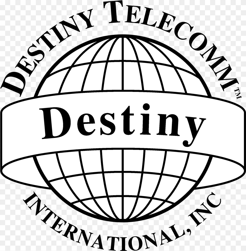 Destiny Telecomm Logo Black And White Assistance Dogs Gymnastics, Sphere, Architecture, Building, Planetarium Free Transparent Png