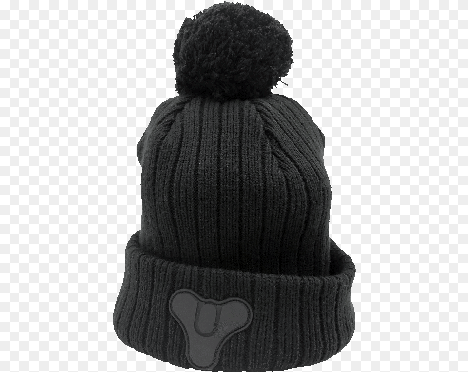 Destiny Tricorn Pom Beanie Knit Cap, Clothing, Hat, Knitwear, Sweater Png