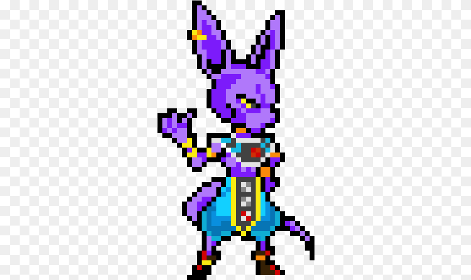 Destroyer Pixel Art Dragon Ball Beerus, Purple, Person Png Image