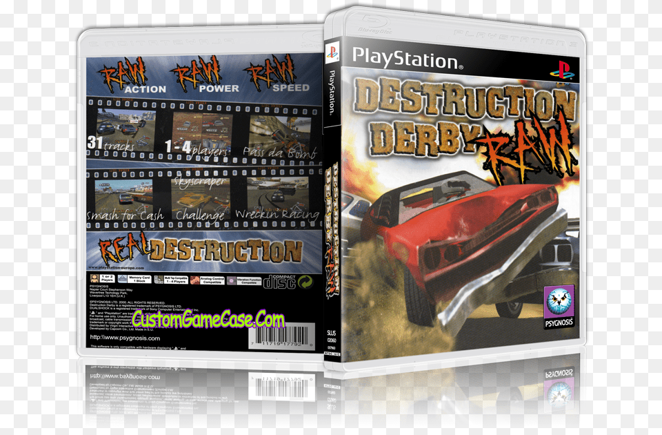 Destruction Derby Raw Sony Playstation Empty Custom Pc Game, Advertisement, Car, Poster, Transportation Free Png Download