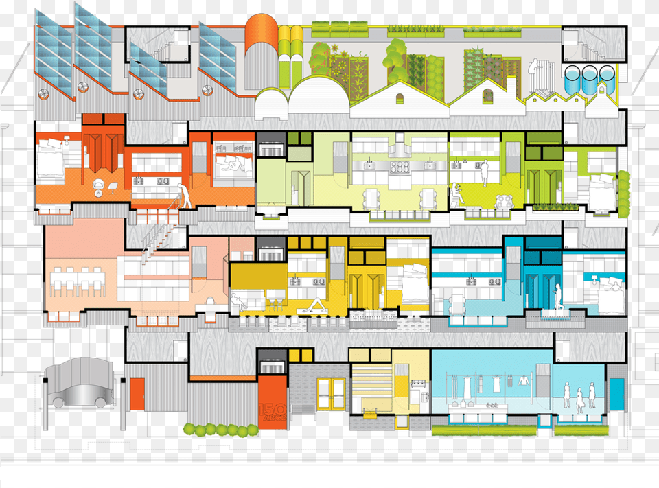 Detail Living Spaces In East Block Interior 90 Planometric, Neighborhood, Diagram, Floor Plan, Person Png