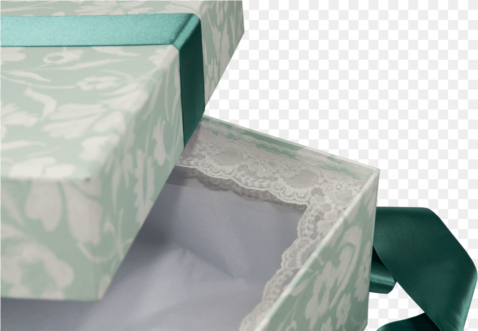 Detail Of Lace Trim Inside Wedding Dress Boxes Coffee Table, Box, Cardboard, Carton Free Png Download