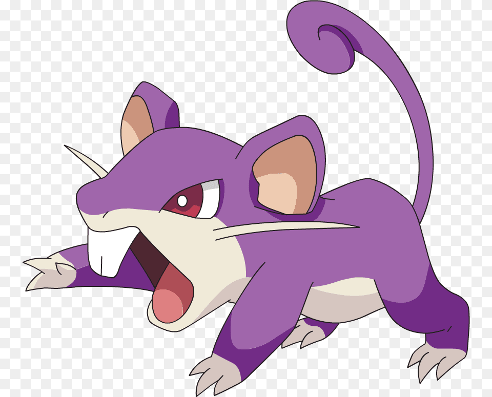 Detail Pokemon Rattata, Purple, Cartoon, Animal, Fish Free Png Download