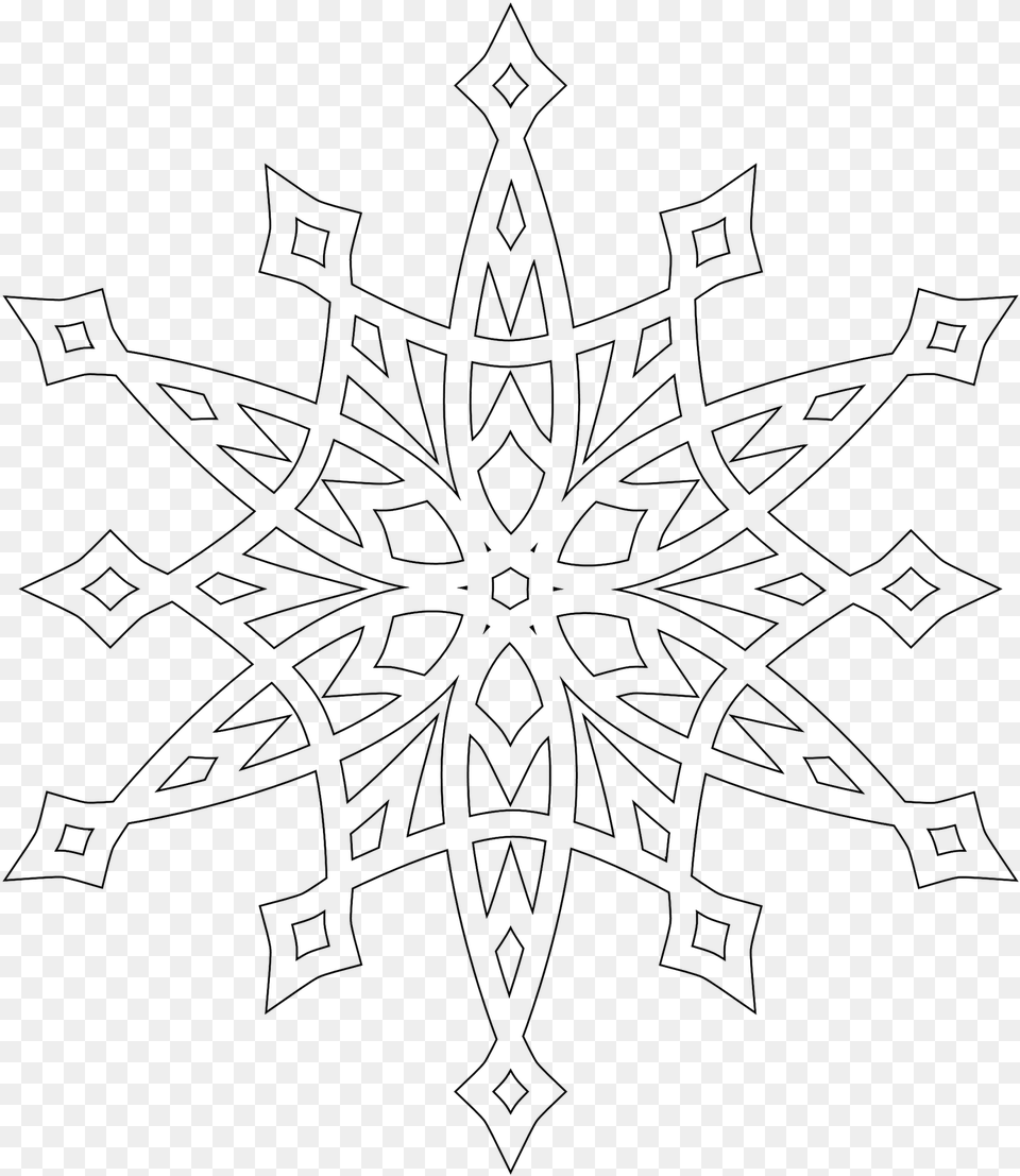 Detailed Christmas Coloring Pages Snowflake Mandala Colouring Page, Gray Free Png Download