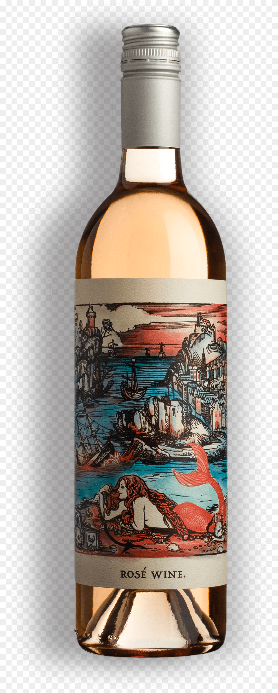 Detailed Print Techniques Lend A Uniquely Tactile Quality Rabble Paso Robles Rose Of Syrah 2016, Alcohol, Beverage, Liquor, Bottle Png