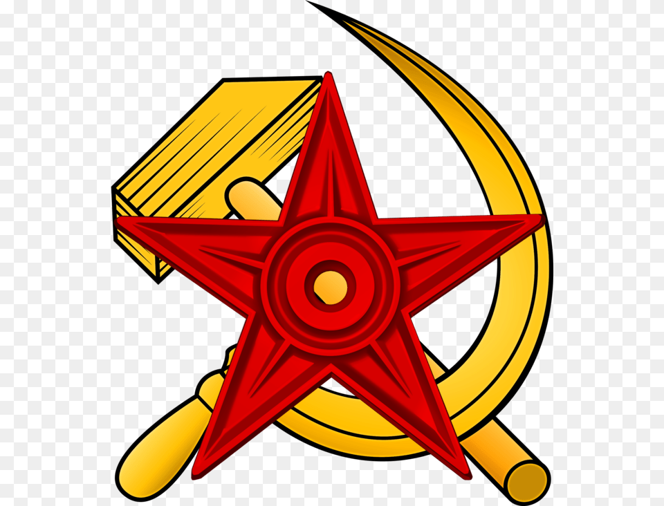 Detailed Sickle And Hammer, Symbol, Star Symbol, Rocket, Weapon Free Png Download