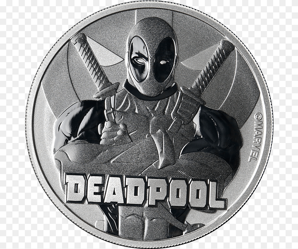 Details About 2018 Tuvalu 1 Ounce Silver Marvel Series Deadpool Bu Silver, Adult, Female, Person, Woman Free Transparent Png