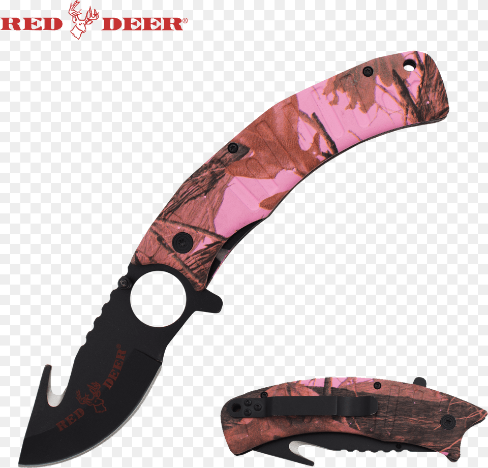 Details About 9quot Red Deer Pink Camo Assisted Open Gut Hunting Knife, Blade, Dagger, Weapon Png Image