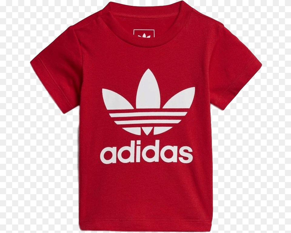 Details About Adidas Originals Toddler Trefoil Tee Red White Adidas Originals Logo, Clothing, Shirt, T-shirt Png