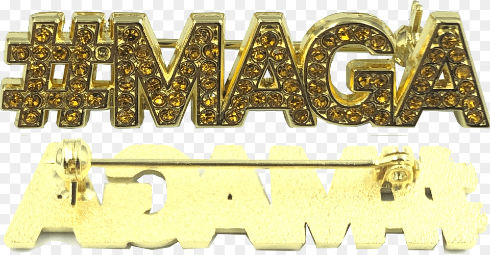 Details About Gold Crystal Maga Pin Trump Make America Great Again Emblem Free Png Download