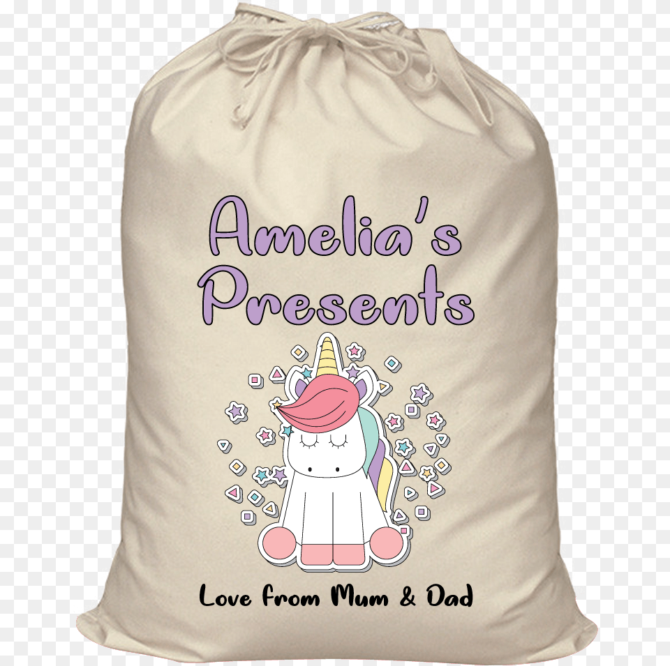 Details About Personalised Magic Unicorn 101 Santa Dry Cleaners Laundry Bags, Bag, Baby, Person, Sack Png Image