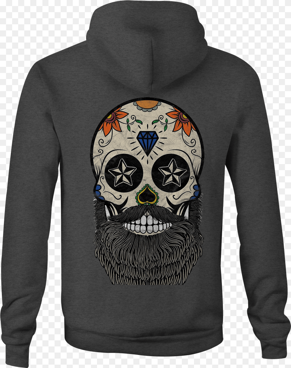 Details About Skull Zip Up Hoodie Bearded Tattoo Hooded Sweatshirt Navy Seals Hoodie, Clothing, Sweater, Knitwear, Person Free Transparent Png