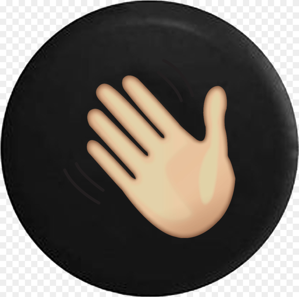 Details About Spare Tire Cover Waving Hand Wave Text Emoji Jk Accessories Wave, Body Part, Finger, Person, Cooking Pan Free Transparent Png