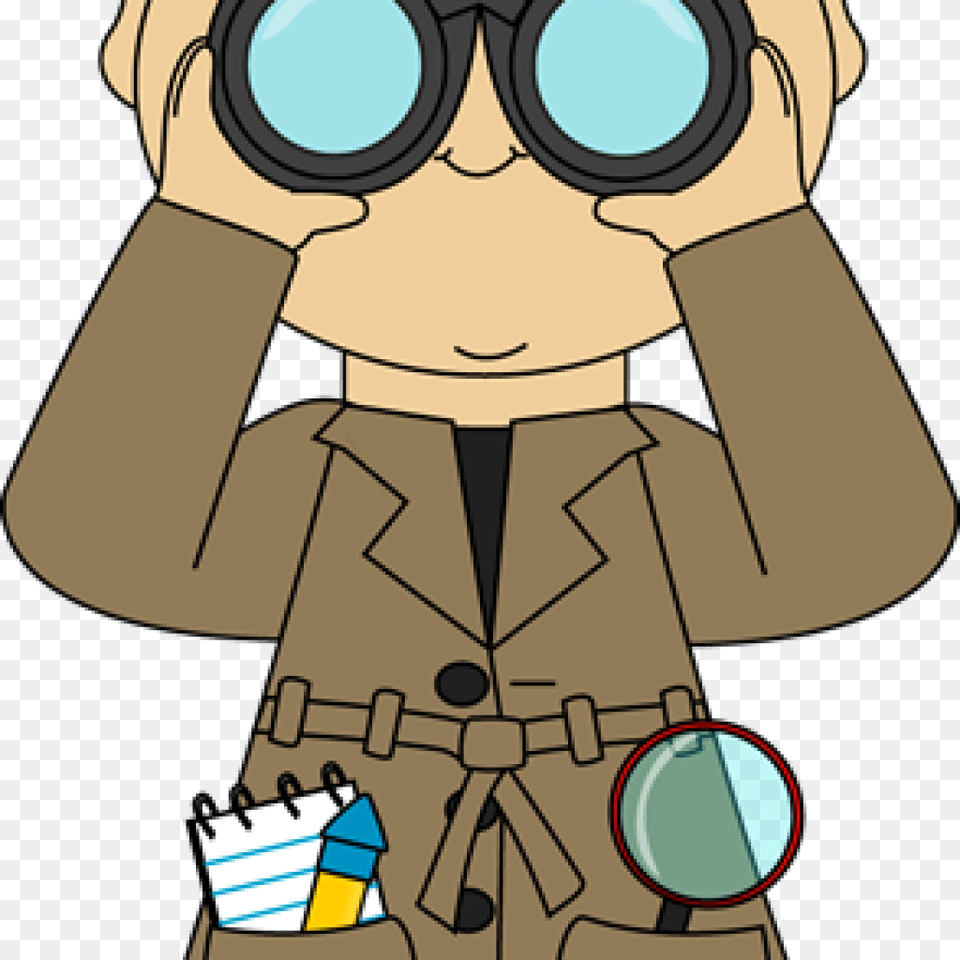 Detective Clip Art, Person, Face, Head, Binoculars Png