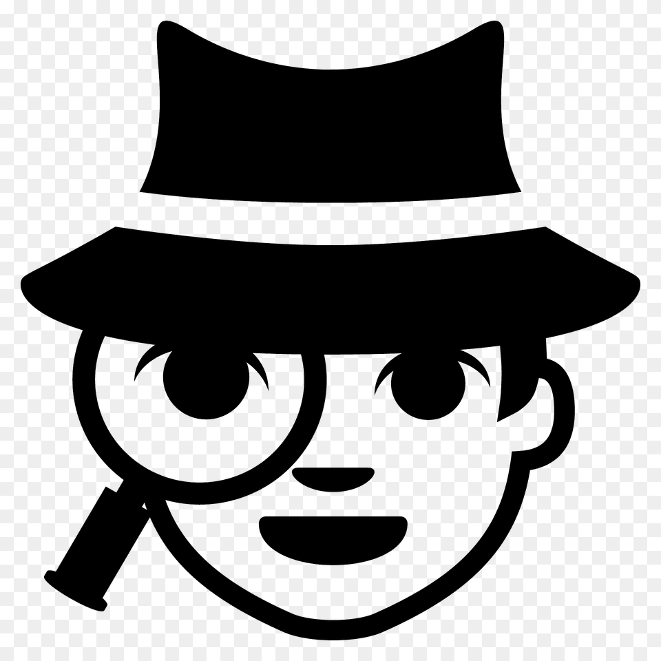 Detective Emoji Clipart, Clothing, Hat, Stencil, Sun Hat Png Image