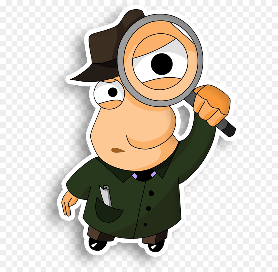 Detective Glass Magnifying Private Investigator, Baby, Person, Face, Head Png Image