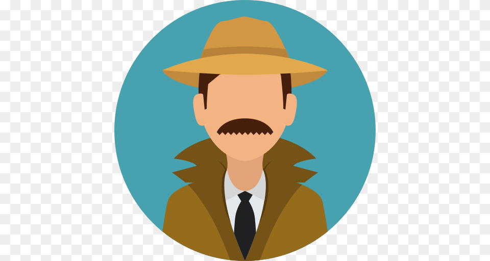 Detective Icon, Clothing, Face, Hat, Head Free Png Download