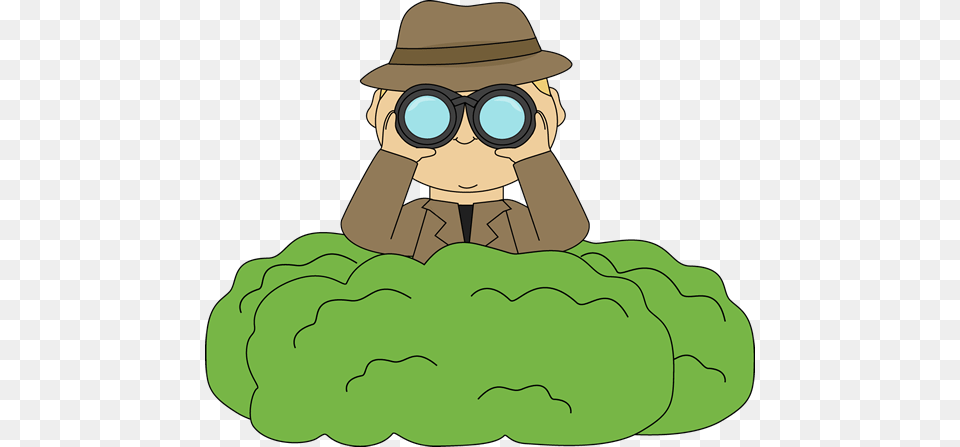 Detective In Bushes With Binoculars Scavenger Hunt Clip Art, Baby, Person, Face, Head Free Png