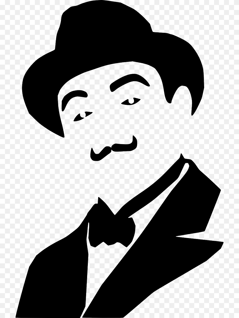 Detective People Poirot Picture Hercule Poirot Silhouette, Accessories, Stencil, Tie, Formal Wear Png