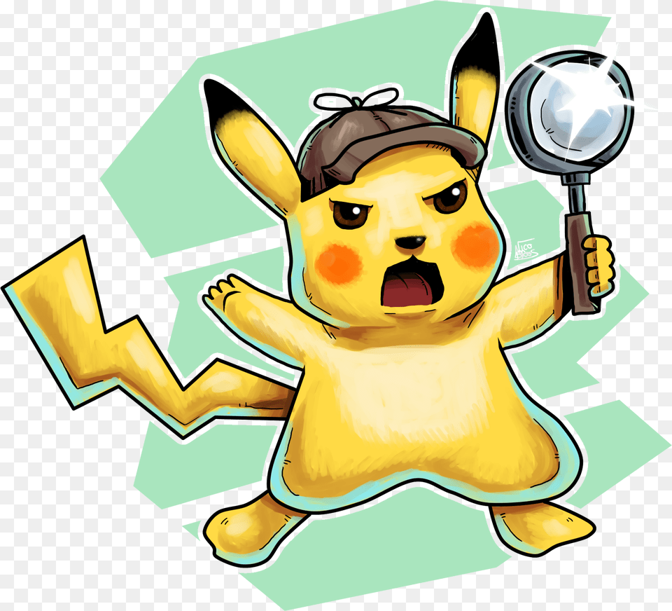 Detective Pikachu By Nicobros Cartoon, Baby, Person, Face, Head Free Png