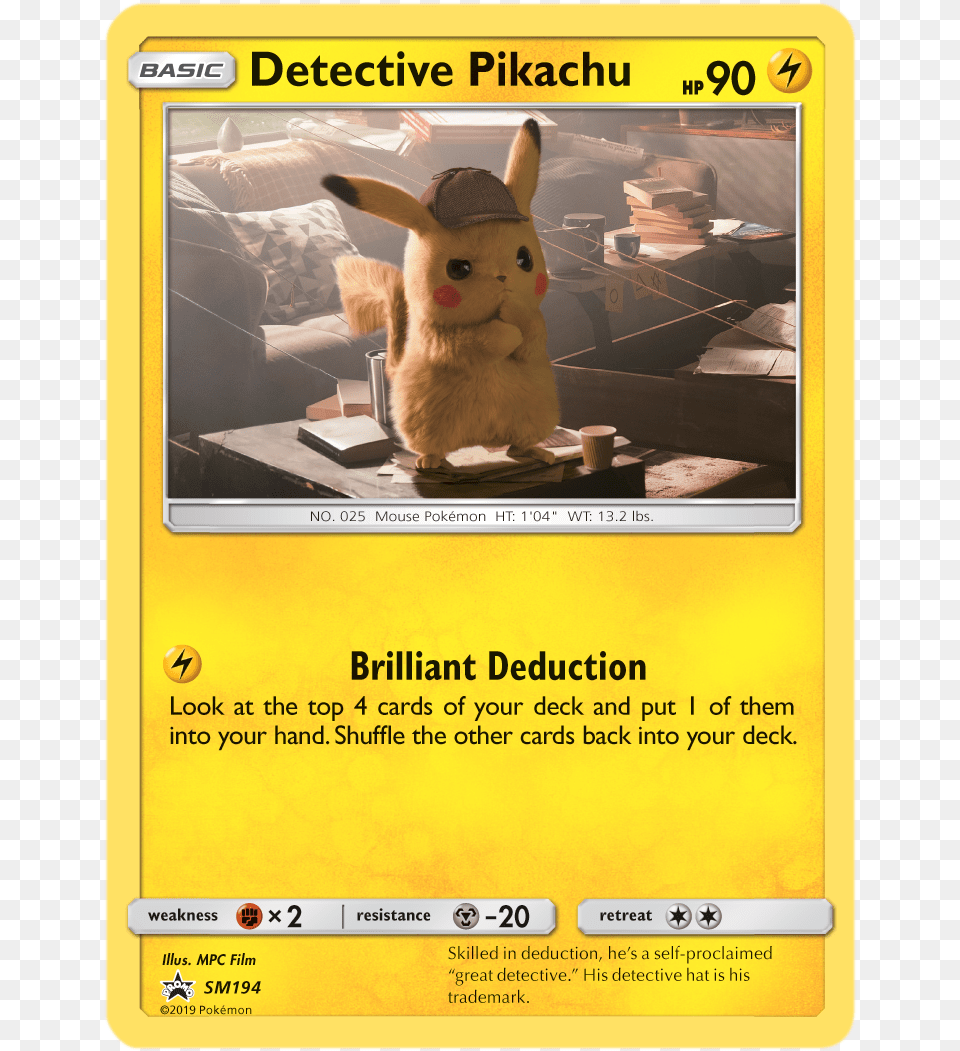 Detective Pikachu Pokemon Card, Plush, Toy, Advertisement, Poster Free Png