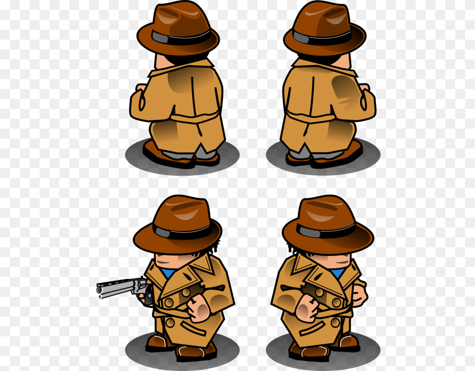 Detective Private Investigator Sprite Police Clothing, Hat, Sun Hat, Person Free Png Download