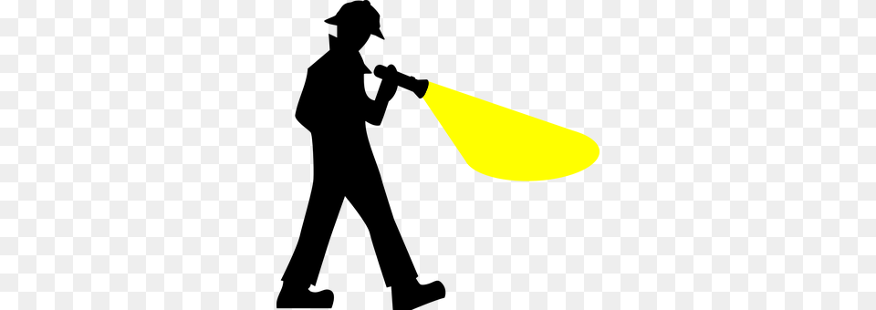 Detective Torch Searching Man Person Flash Detective With Flashlight, Lighting, Weapon Png Image