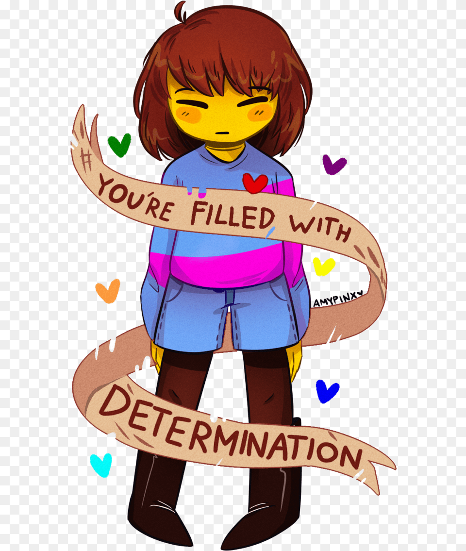 Determination By Amypinkerson Undertale You Are Filled With Determination Frisk, Book, Comics, Publication, Baby Png
