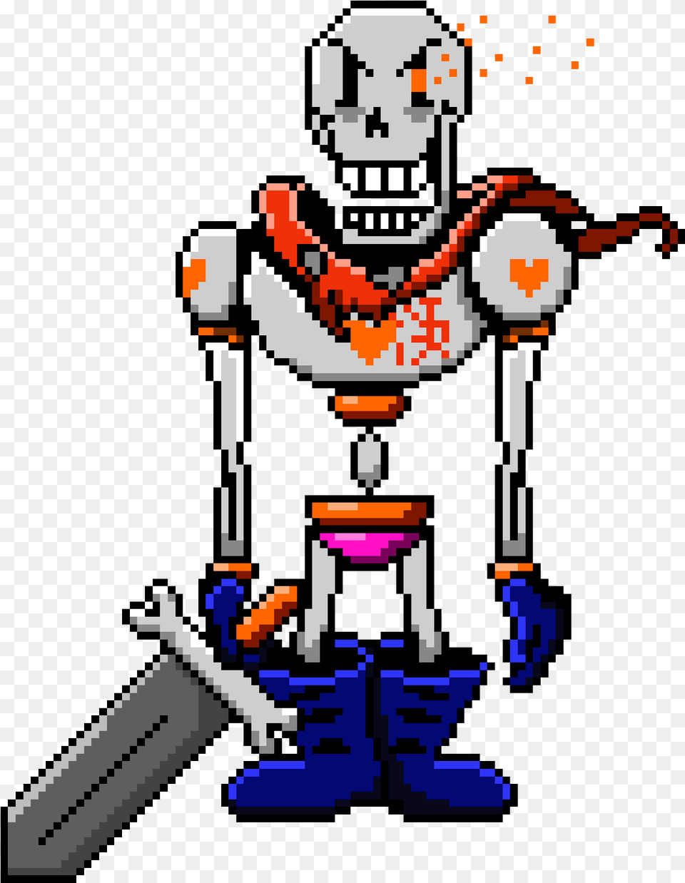 Determined Papyrus Battle Sprite Undertale Papyrus Sprites, Robot Free Transparent Png