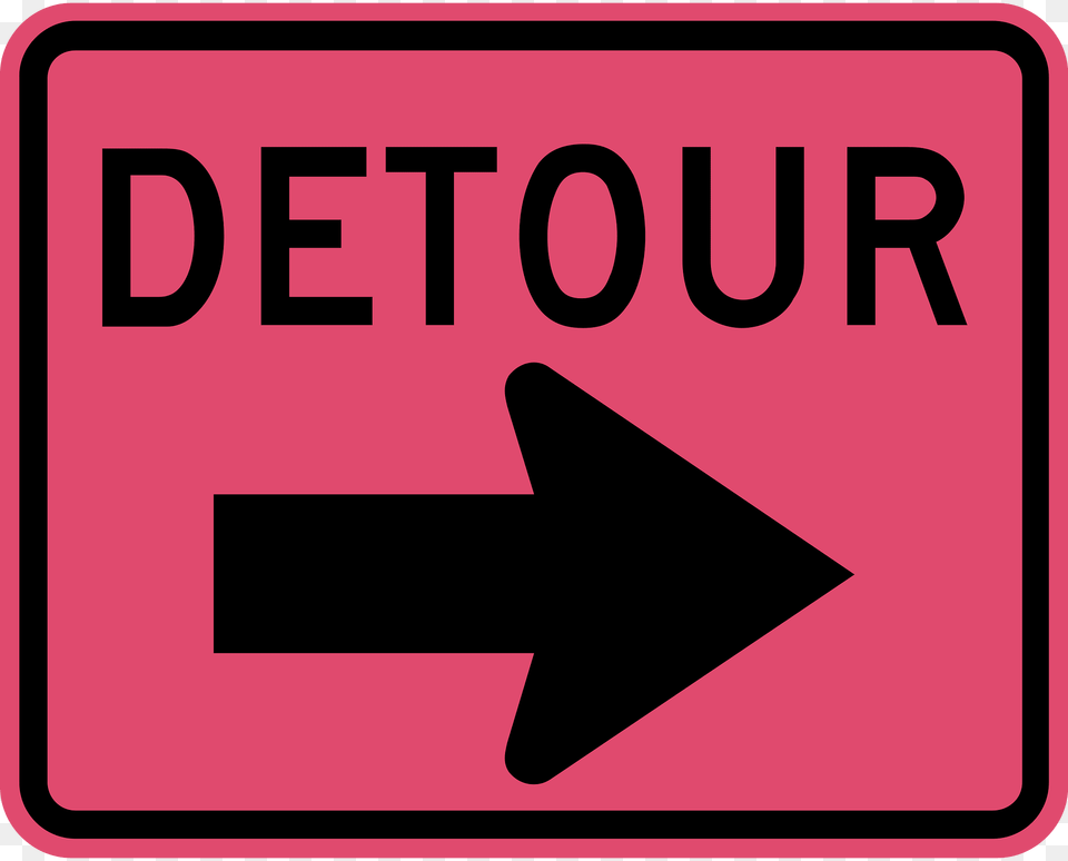 Detour Right Clipart, Sign, Symbol, Road Sign Free Png Download