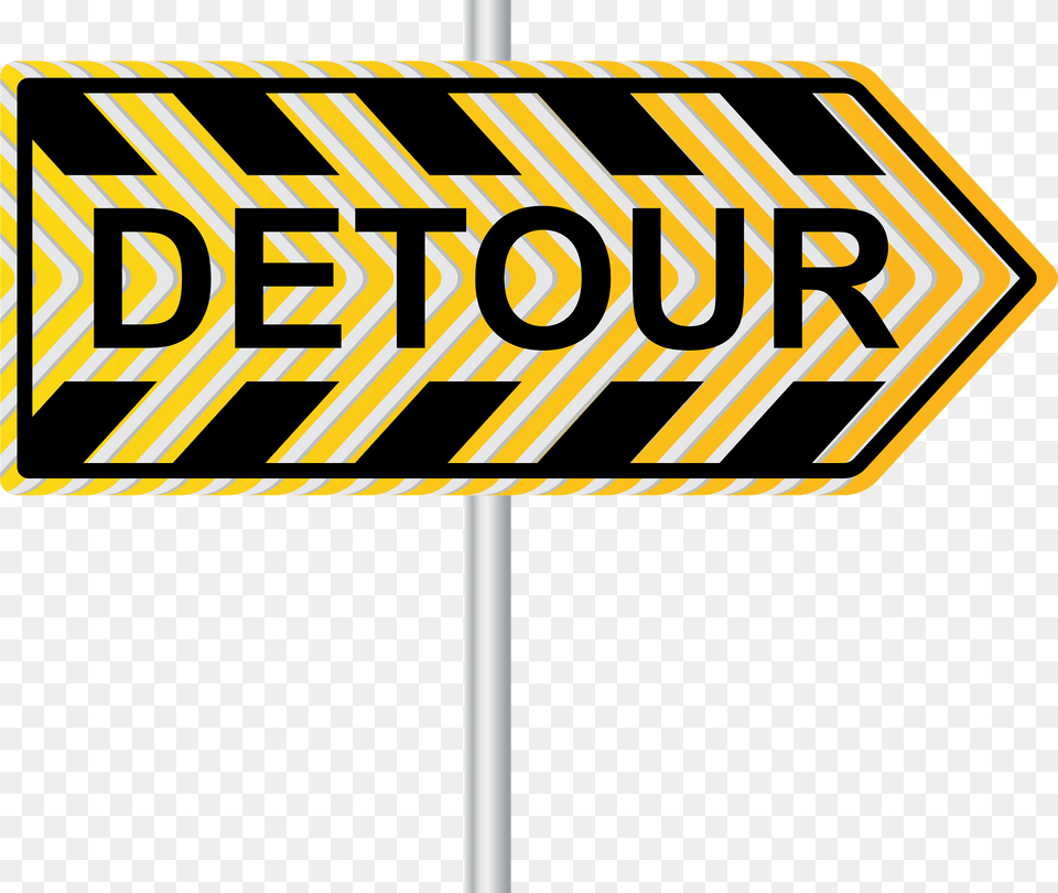 Detour Warning Clipart, Sign, Symbol, Fence, Road Sign Free Transparent Png