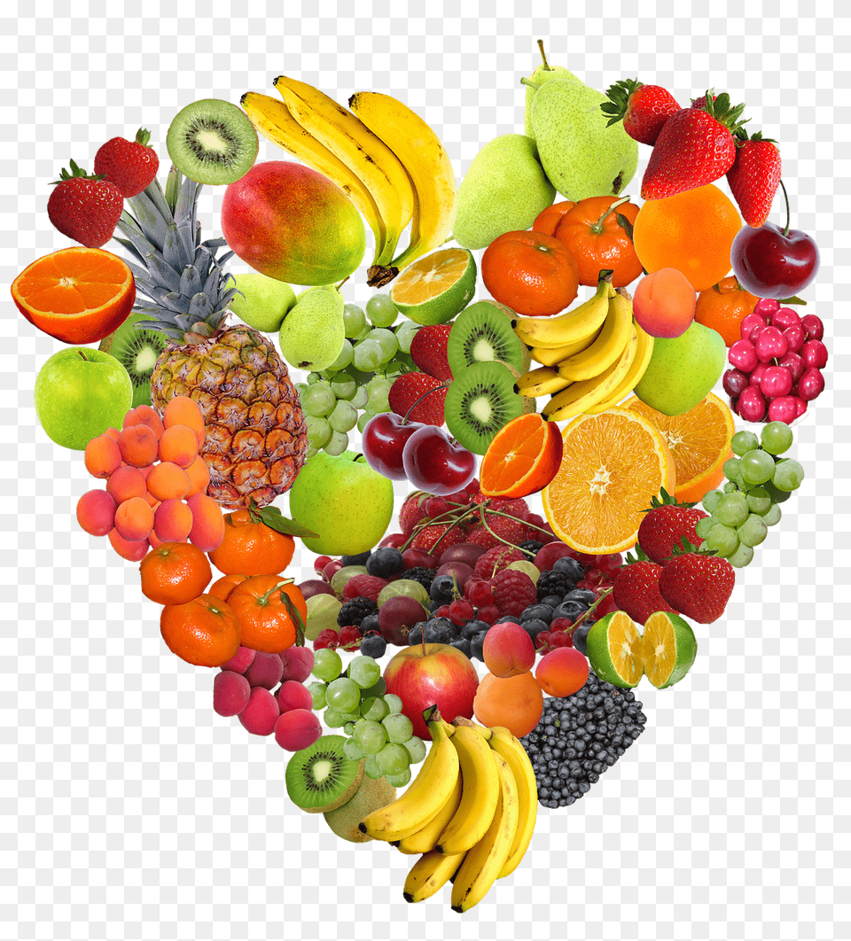 Detox Fruit Heart, Strawberry, Berry, Food, Produce Png Image