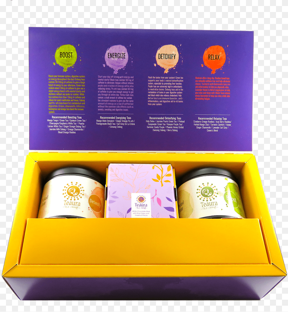 Detox Tea Chocolate Boost Tea Gift Box Box, Advertisement, Poster, Can, Tin Free Transparent Png