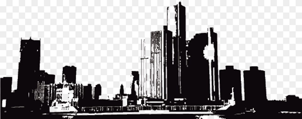 Detroit City Skyline City Vector, Urban, Architecture, Building, Factory Png Image