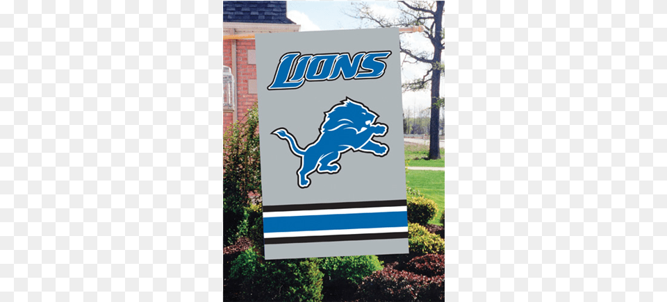 Detroit Lions Applique Banner Flag Detroit Lions New, Advertisement, Neighborhood, Grass, Plant Free Png Download