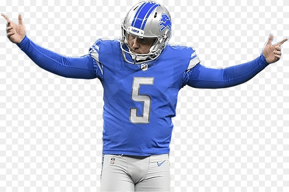 Detroit Lions Helmet, American Football, Football, Person, Playing American Football Free Png Download